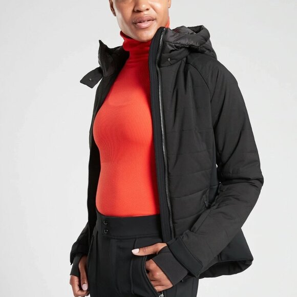 Athleta Black Puffer Jacket - Picture 1 of 9